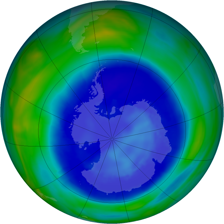 Antarctic ozone map for 03 September 2006